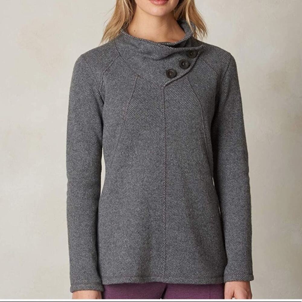 Prana Ebba Wool Blend Sweater Coal Gray XS
